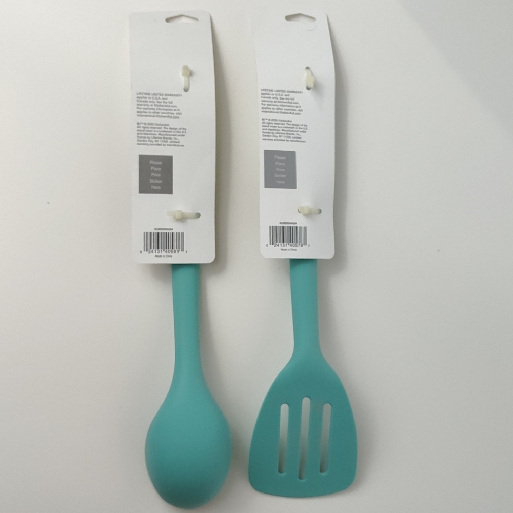 KitchenAid Silicone Aqua Blue Cooking Utensils Bundle - Picture 2 of 4